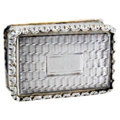 Silver-gold book-shaped vinaigrette box with engraving, William IV period