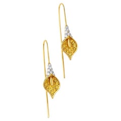 Silver, gold Cala Lily flower earrings