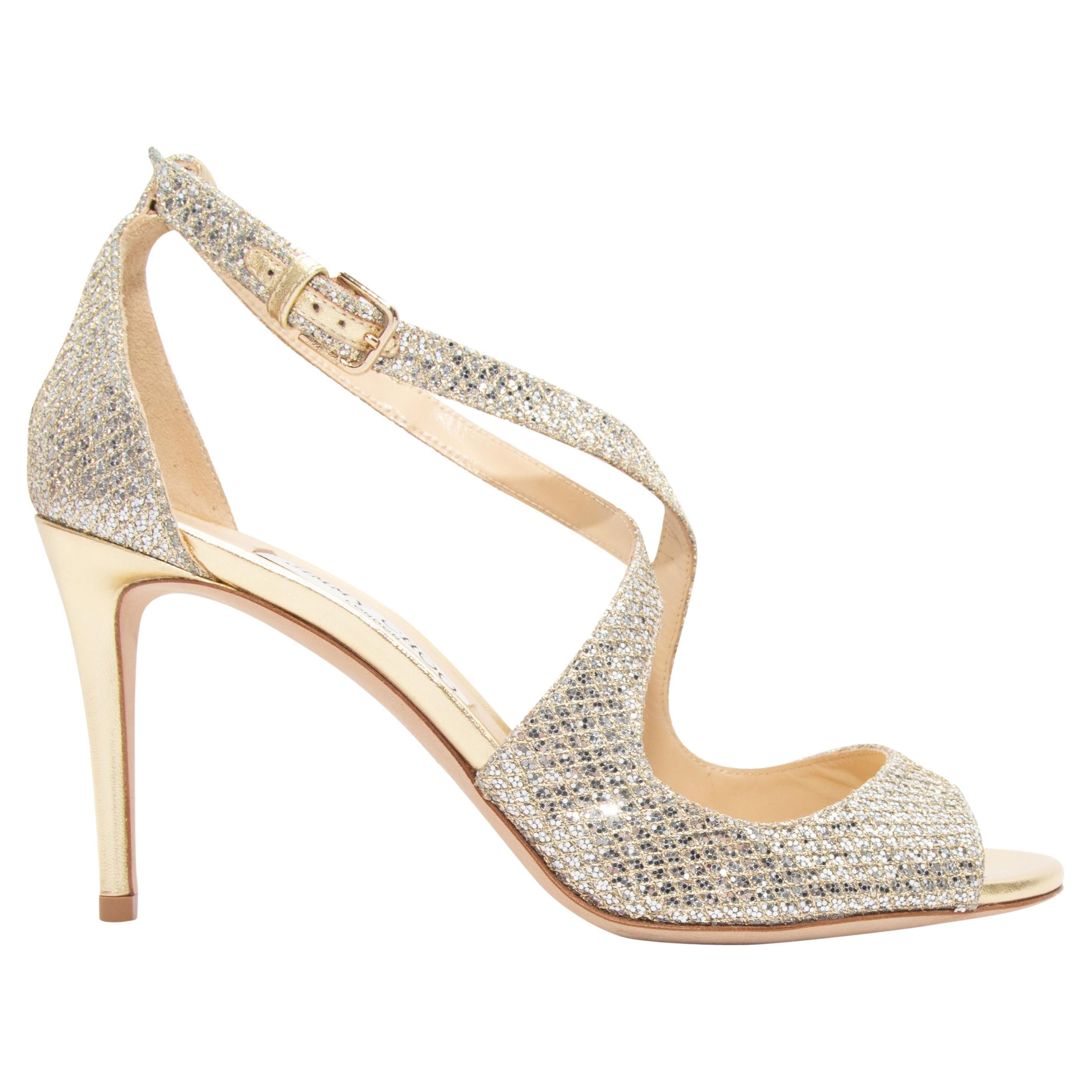 Silver & Gold Jimmy Choo Lamé Strappy Heels