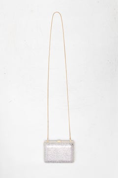 Silver & Gold Judith Leiber Crystal-Embellished Hard Shell Clutch