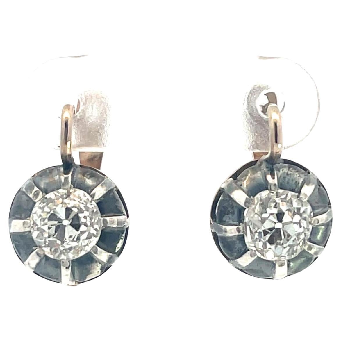 Silver
Gold Old European Cut Diamond Earrings