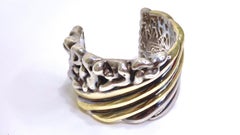Silver & Gold Ornate Hollow Cuff