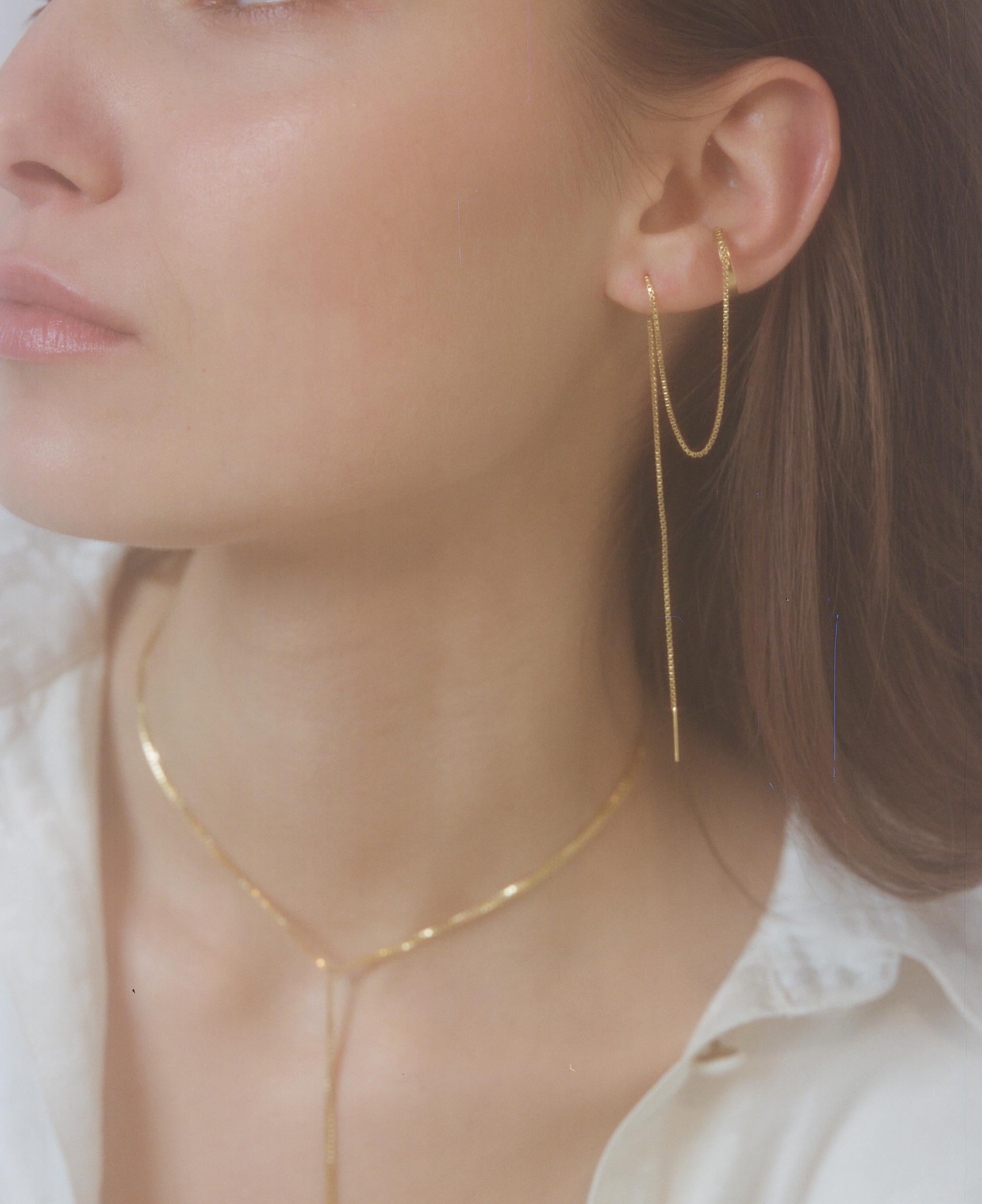 The thread earrings 
These lightweight everyday earrings will reflect light and make your face glow up. You won’t take them off.

 Metal:18k Gold Plated Sterling Silver
 Weight: 3.0 g
Hand-crafted by local skilled Greek craftsmen.


follow us on