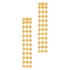 Silver Gold Plated Earrings Long Handmade Greek Jewelry