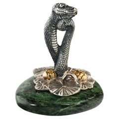 Silver Gold Plated Lotus Snake Miniature by MOISEIKIN