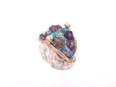 A Silver Gold Plated Snake Purse Miniature with gemstones by MOISEIKIN