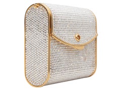 Silver & Gold-Tone Judith Leiber Crystal-Embellished Mini Clutch