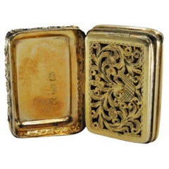 Silver & gold vinaigrette box w/ friezes & reliefs from the George IV period