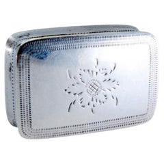 Silver-gold vinaigrette box with engraved friezes, George IV period