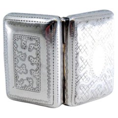 Silver-gold vinaigrette box with engraved lid, George IV period