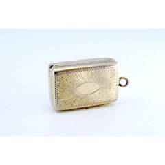 Silver-gold vinaigrette box with engraved lid, George IV period