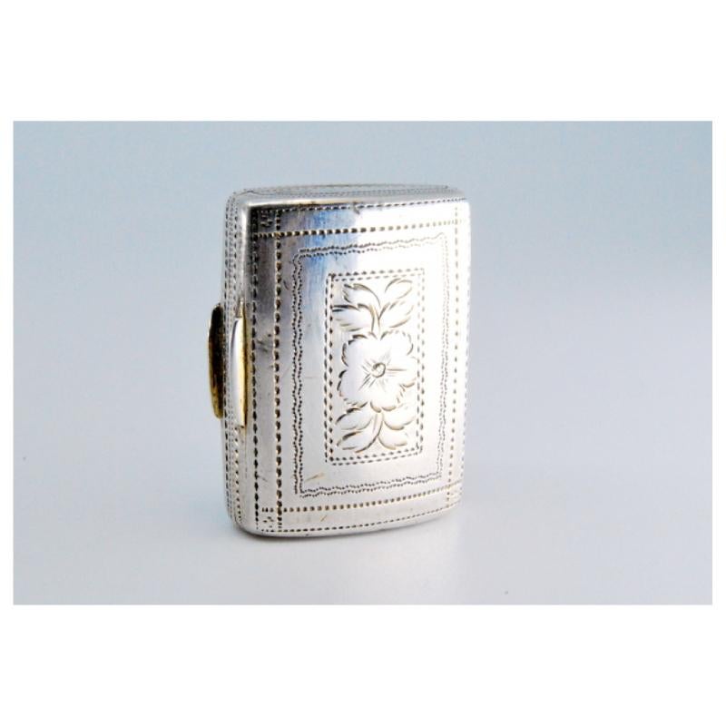 Silver-gold vinaigrette box with engraving on both sides, George III period im Zustand „Gut“ im Angebot in Porto, PT