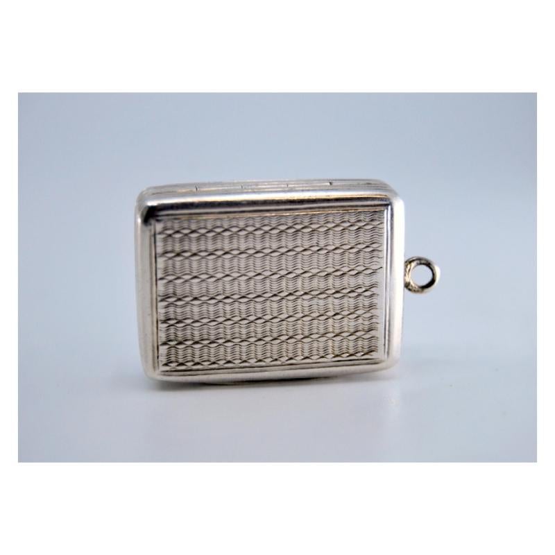 Silver-gold vinaigrette box with engraving on both sides, George IV period For Sale 3