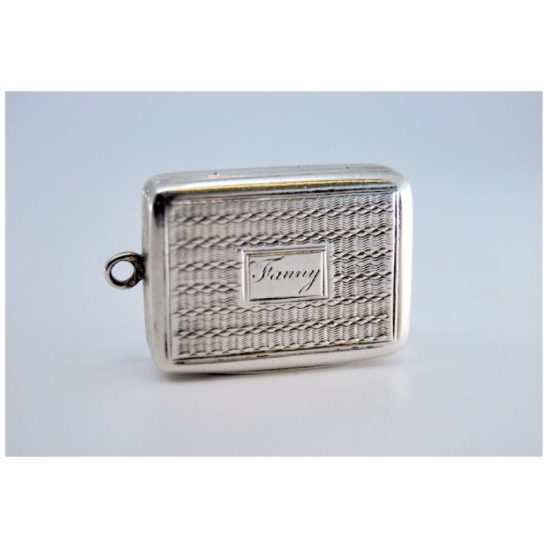 Silver-gold vinaigrette box with engraving on both sides, George IV period For Sale 4