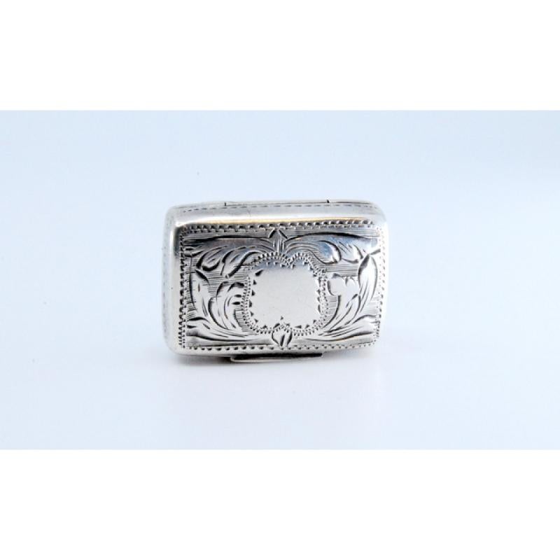 Silver-gold vinaigrette box with engraving, Victorian period im Angebot 4