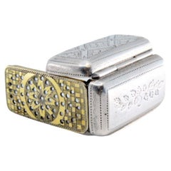 Silver-gold vinaigrette box with geometric patterns, George III period