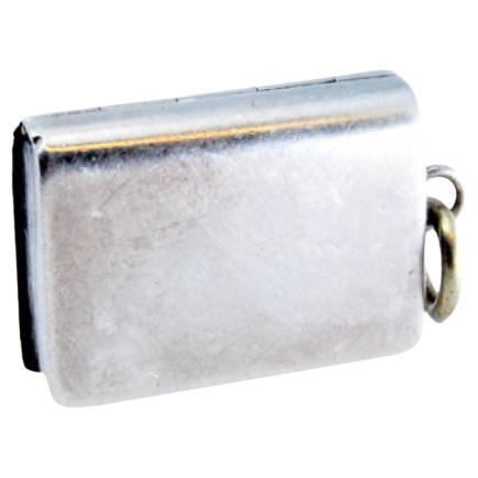 Silver-gold vinaigrette box with smooth book-shaped lid, George III period