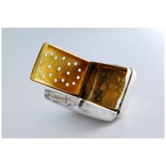 Vinaigrette en argent et or avec couvercle gravé, époque George IV