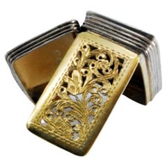 Silver-gold vinaigrette with engraving on both sides, William IV era