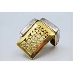 Vinaigrette en argent et or avec gravures et frises, période George III