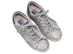 Silver Golden Goose Low-Top Glitter Sneakers Size 38