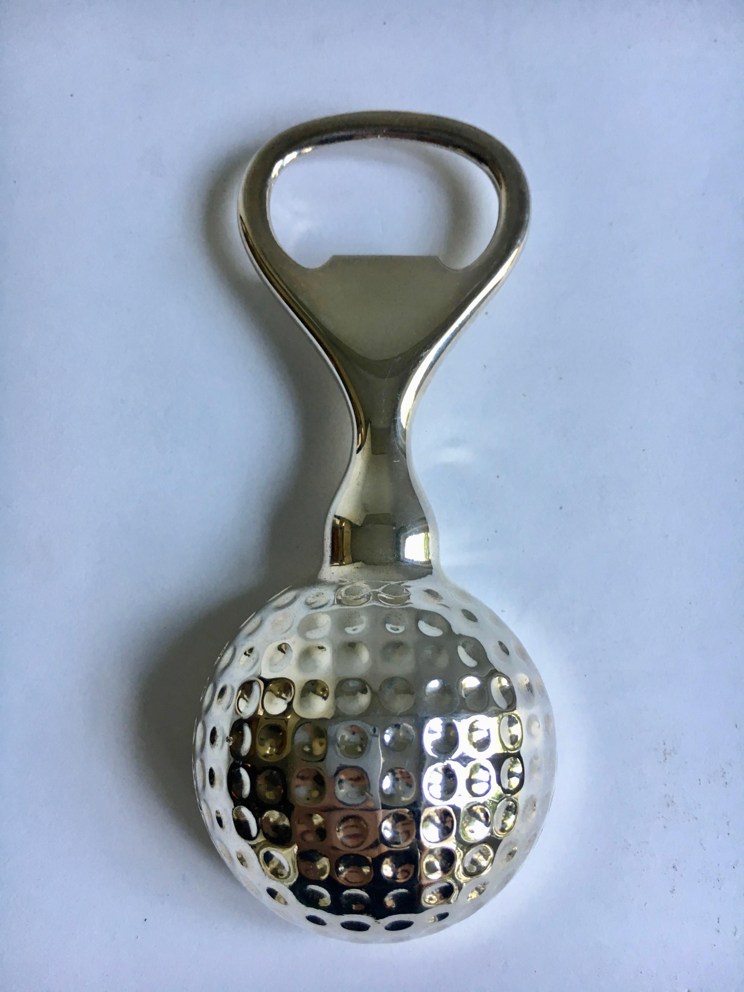 Modern Silver Golf Ball Bottle Opener