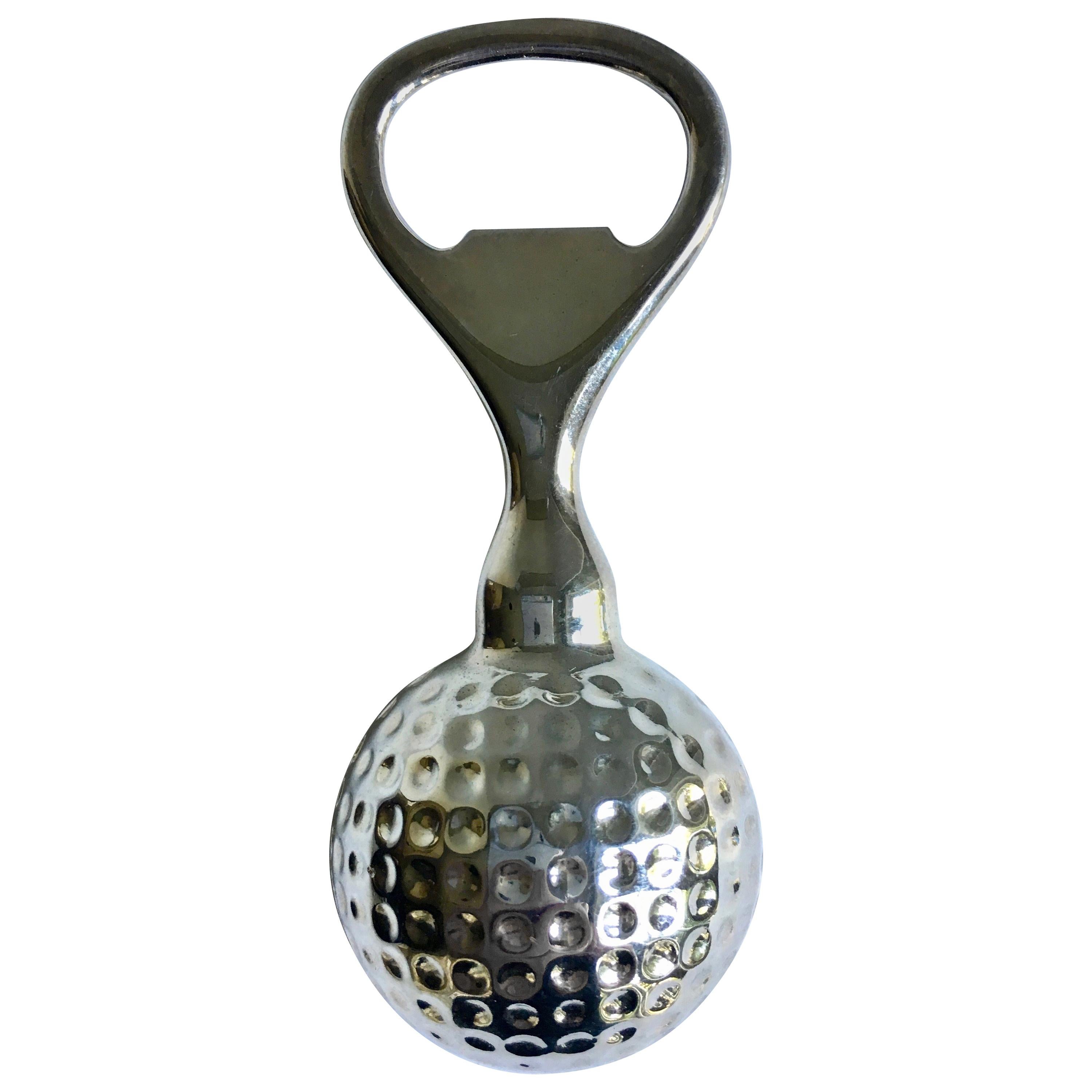 Silver Golf Ball Bottle Opener