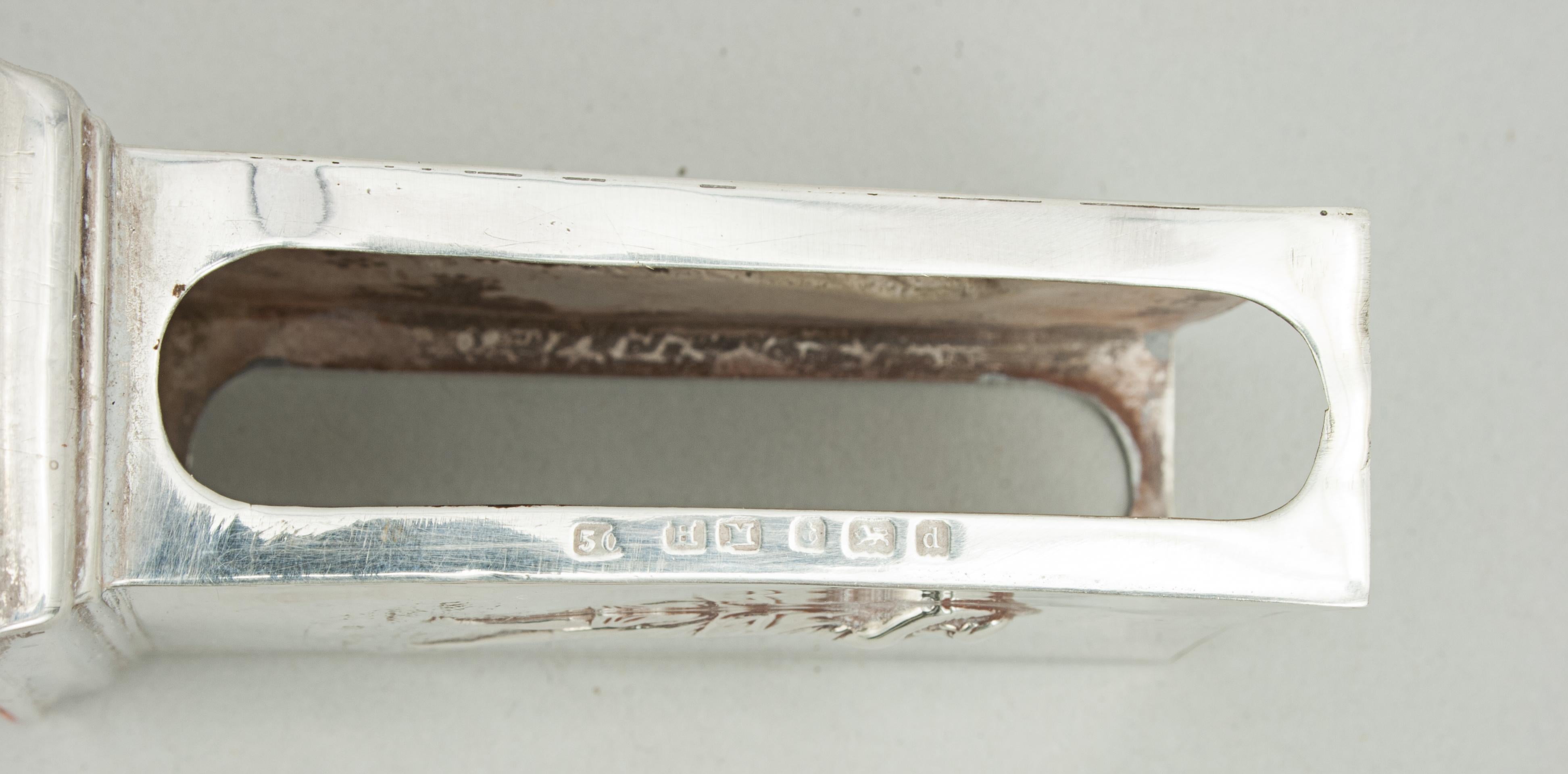 Silver Golf Matchbox Holder In Excellent Condition In Oxfordshire, GB