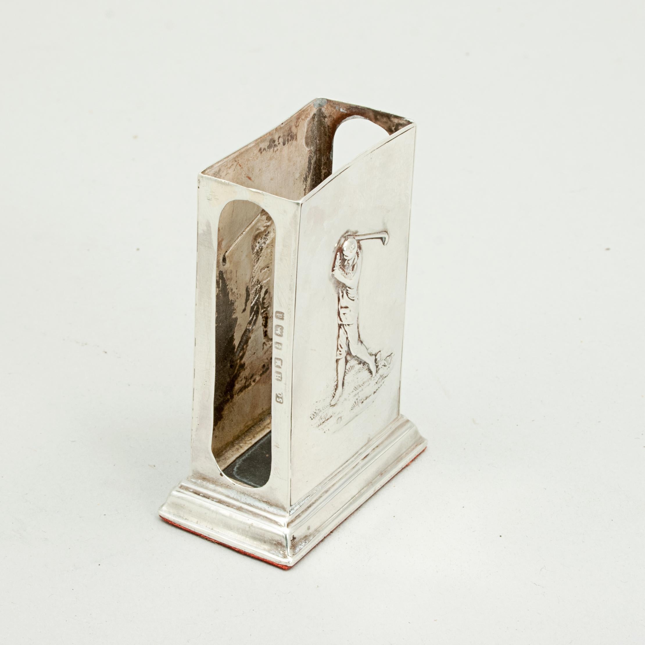 Silver Golf Matchbox Holder 2