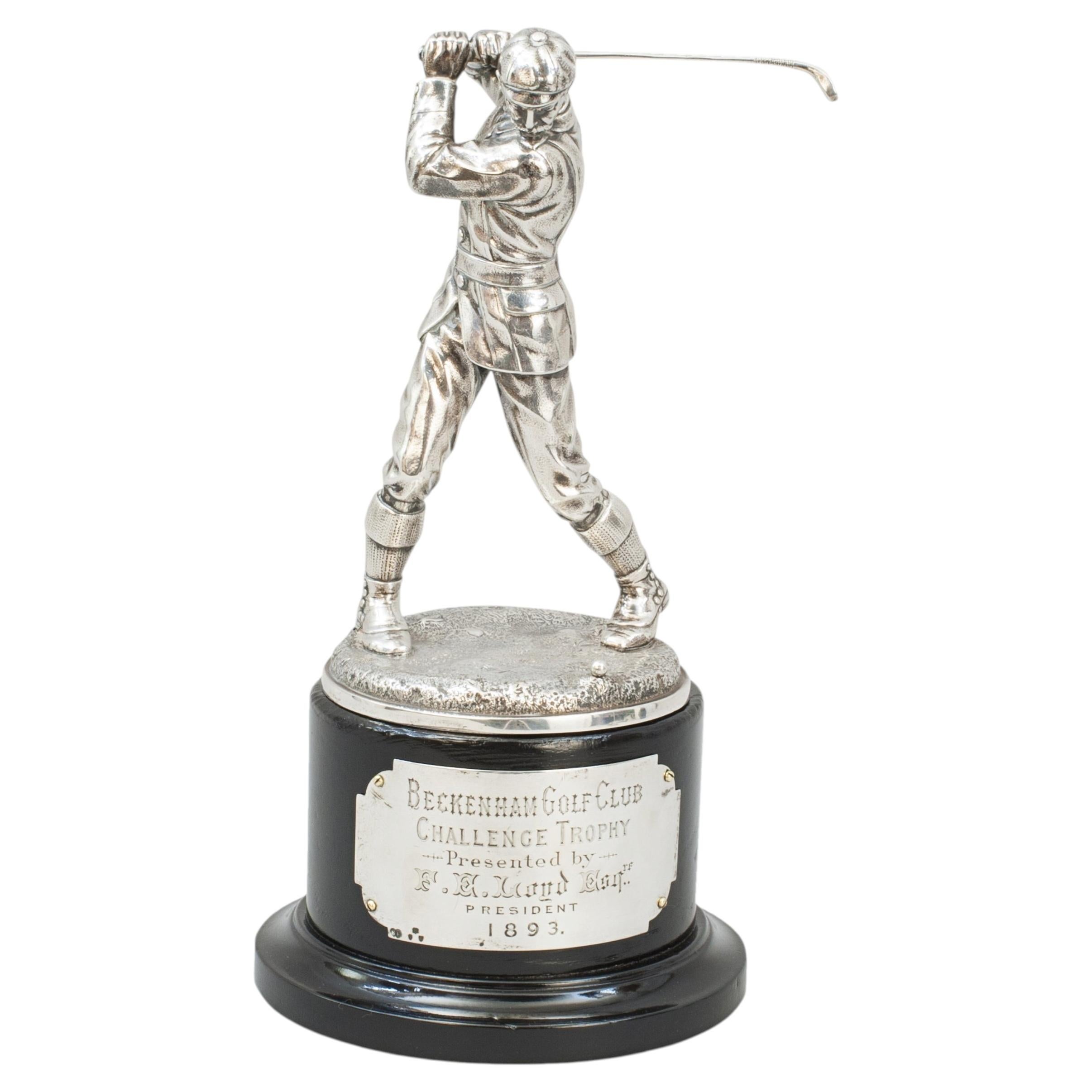 Silberne Golf-Skulptur, Golf-Ehrenpokal im Angebot