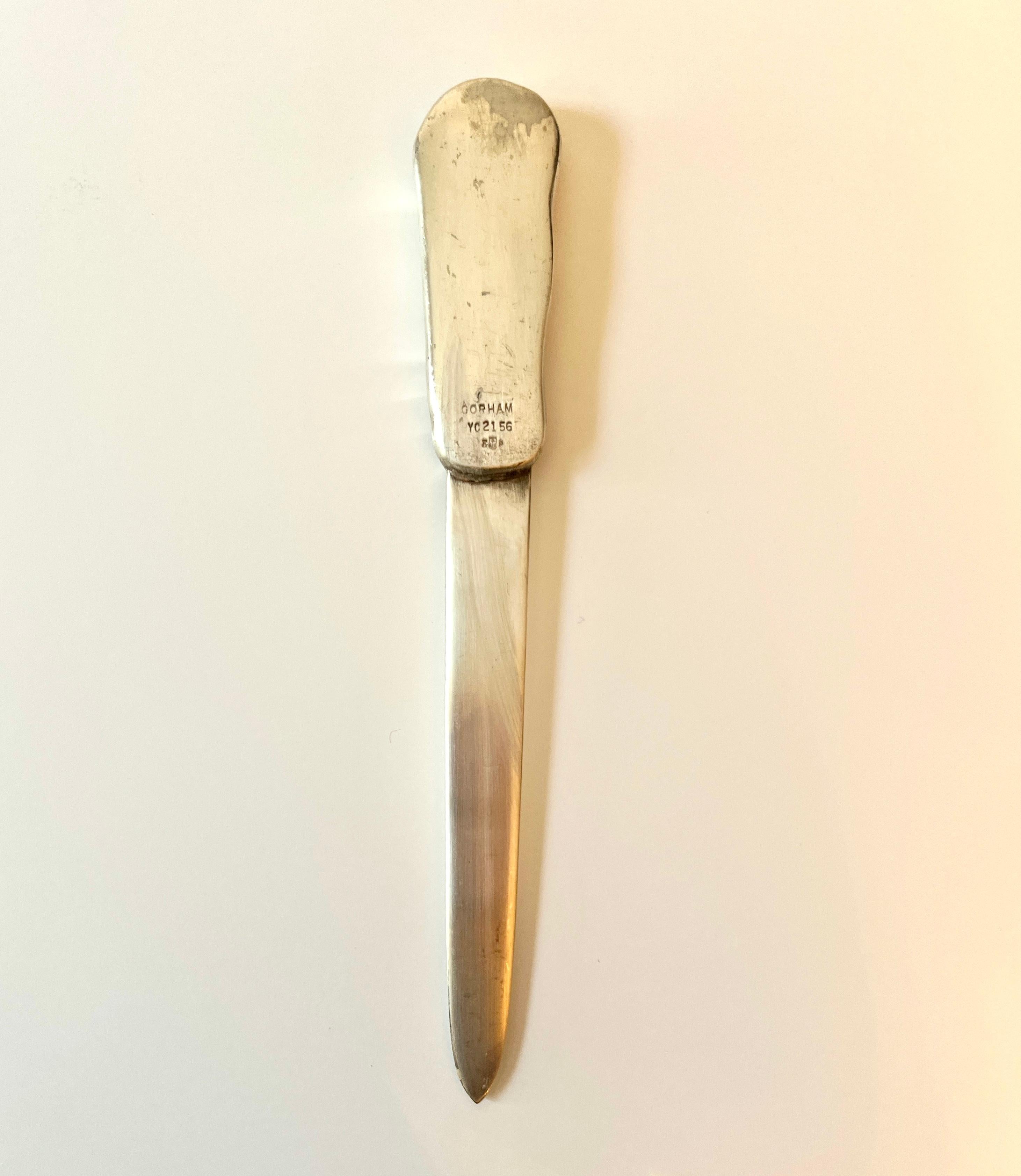 Silver Gorham Letter Opener with  Repoussé Flower and Vine Detailing 1