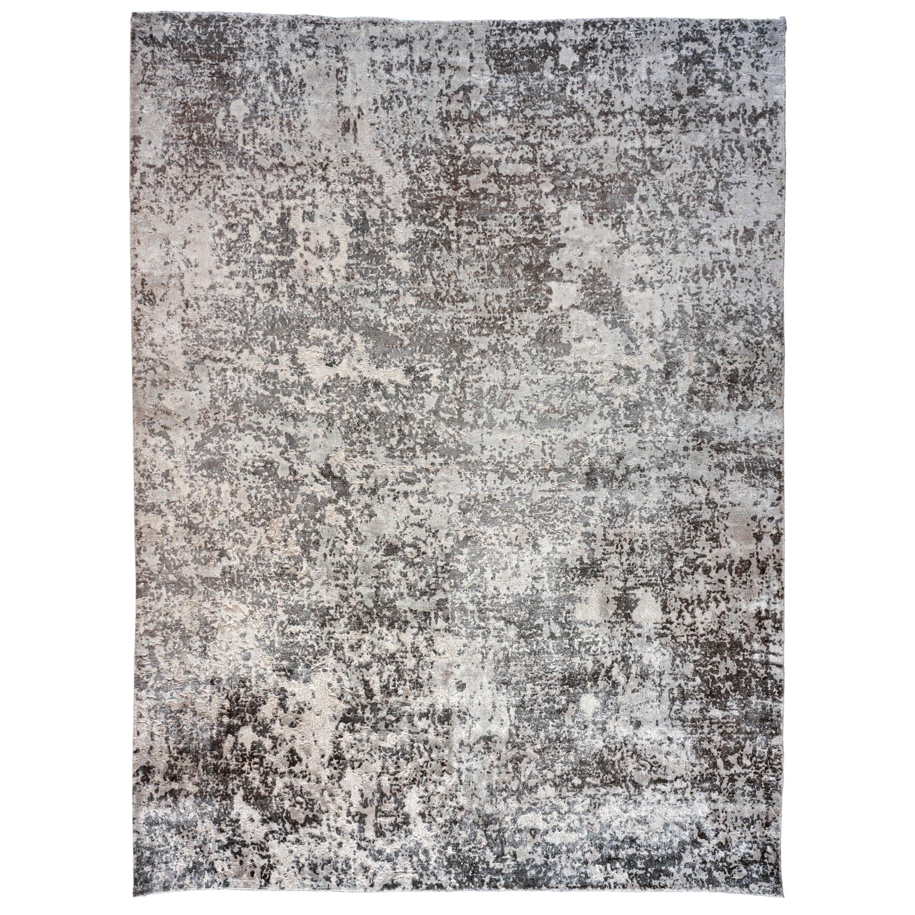 Tappeto con design astratto grigio argento
