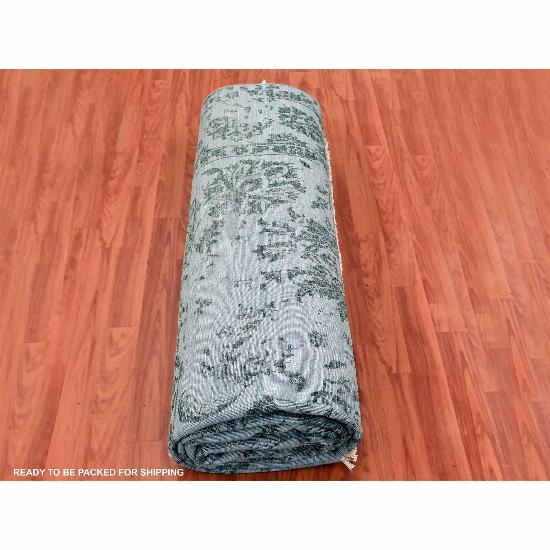 Silver Gray Tappeto Persiano Tabriz Design Rugs in Lana e Seta annodato a mano 8'10