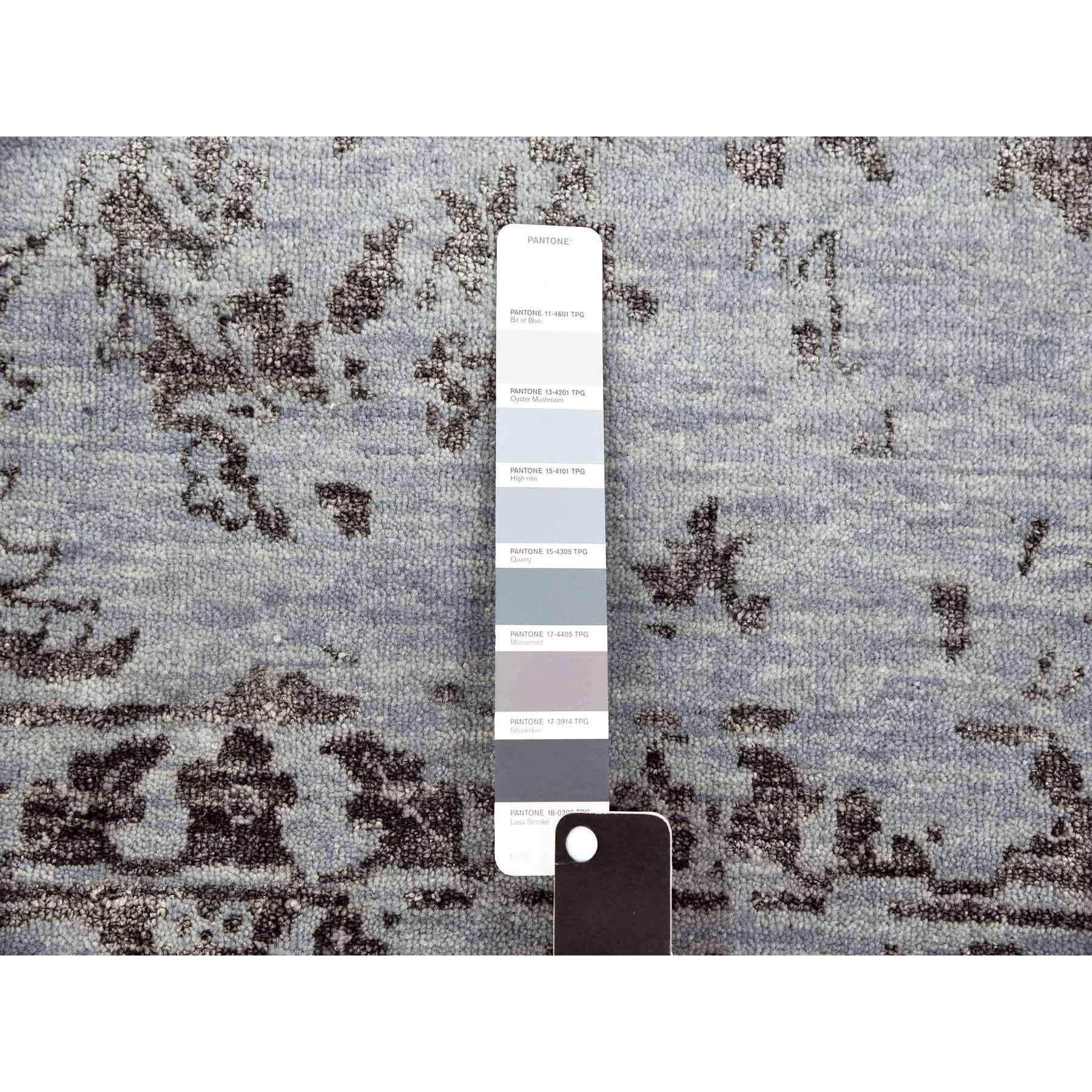 Silver Gray Tappeto Persiano Tabriz Design Rugs in Lana e Seta annodato a mano 8'10
