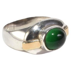 Vintage Silver Green Onyx Ring