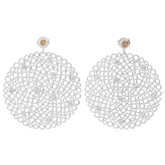 Silver Grey and Cinnamon Diamond Earrings