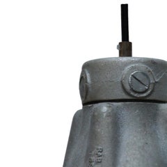 Silver Grey Cast Aluminium Vintage Industrial Clear Glass Pendant Light