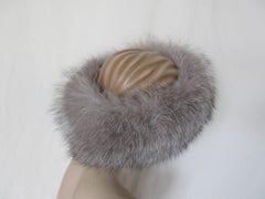 Silver Grey Fox Fur Headband