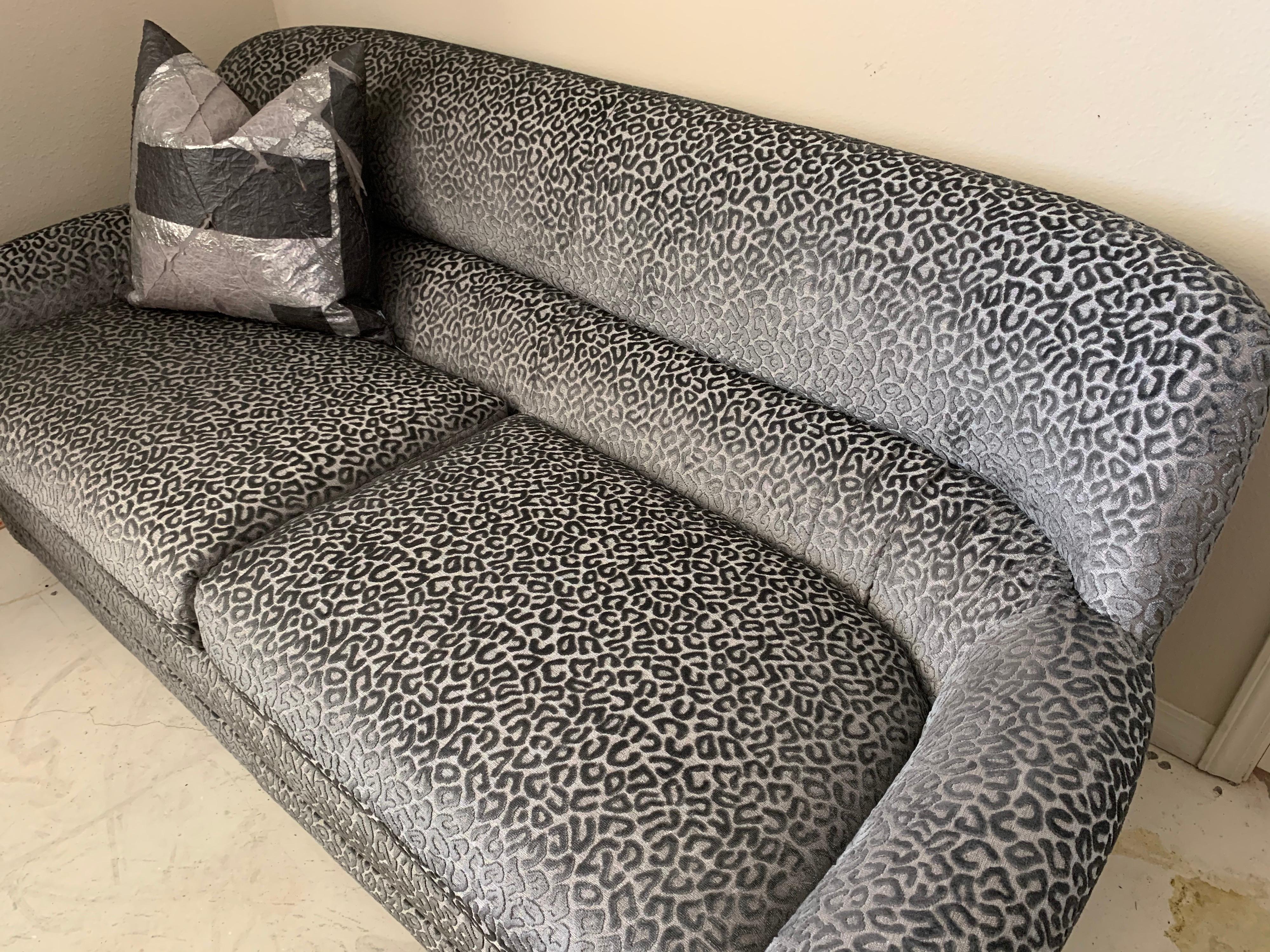grey animal print sofa