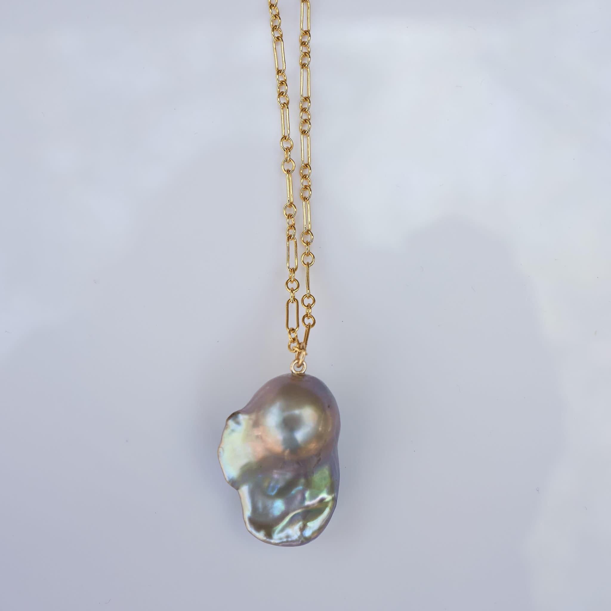 Collier chaîne avec pendentif en forme de perle gris argenté J Dauphin

 28