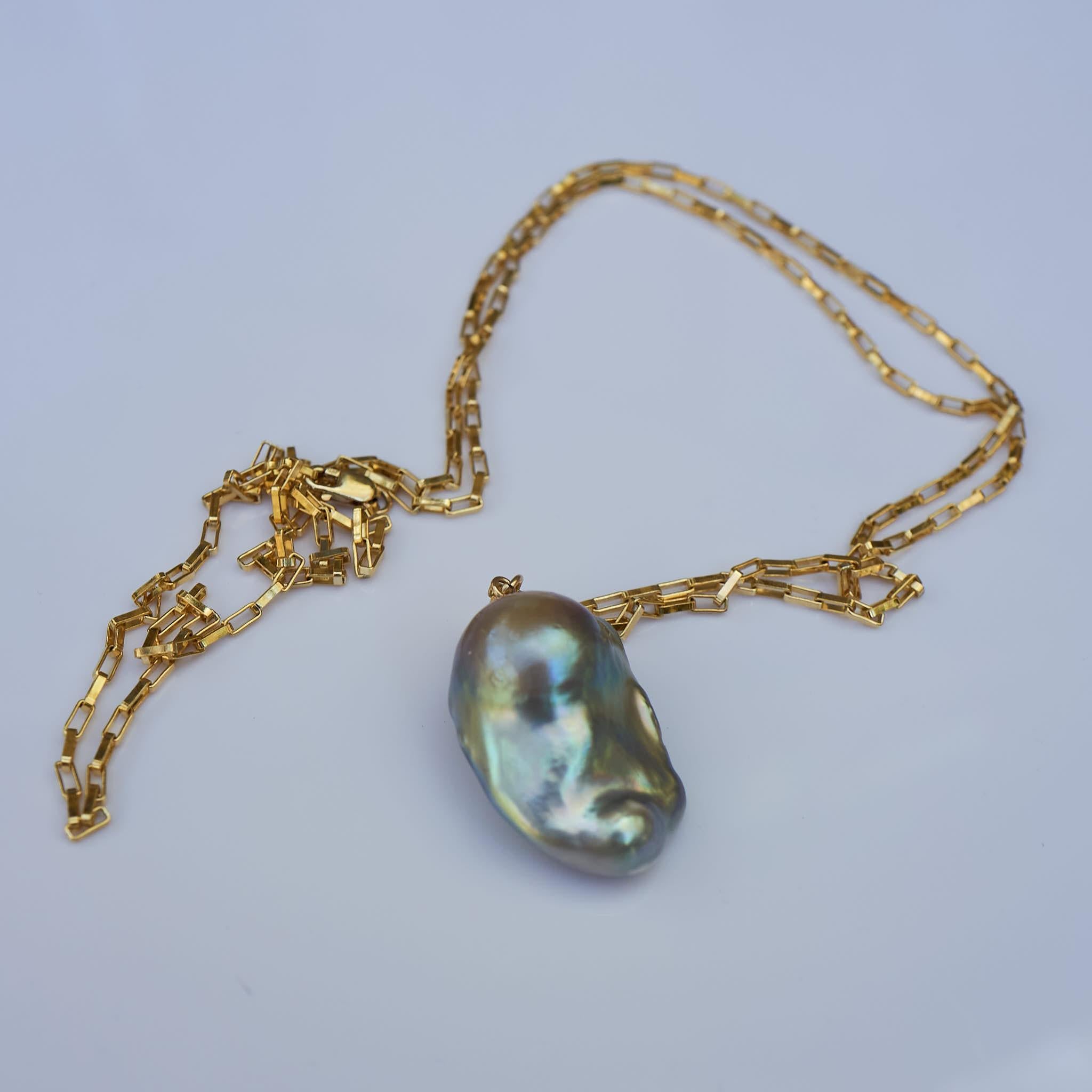 Victorian Pearl Chain Necklace Drop Pendant Gold Tone J Dauphin For Sale