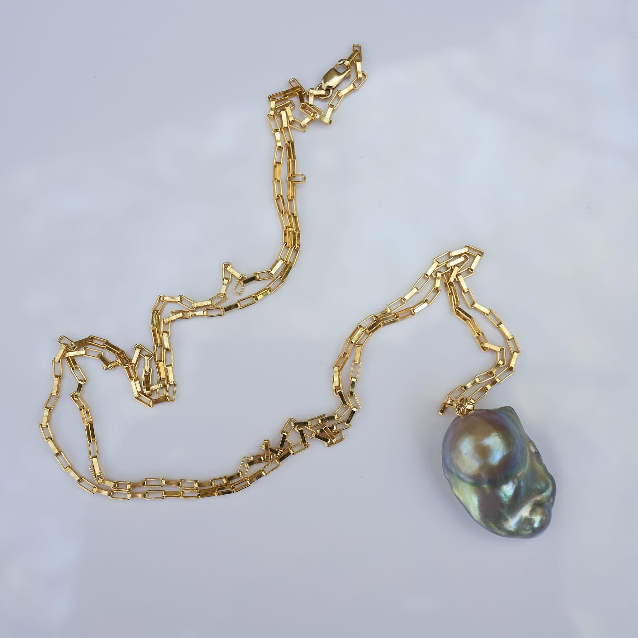 Women's Pearl Chain Necklace Drop Pendant Gold Tone J Dauphin For Sale