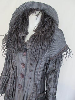 Silver Grey Pleated Coat