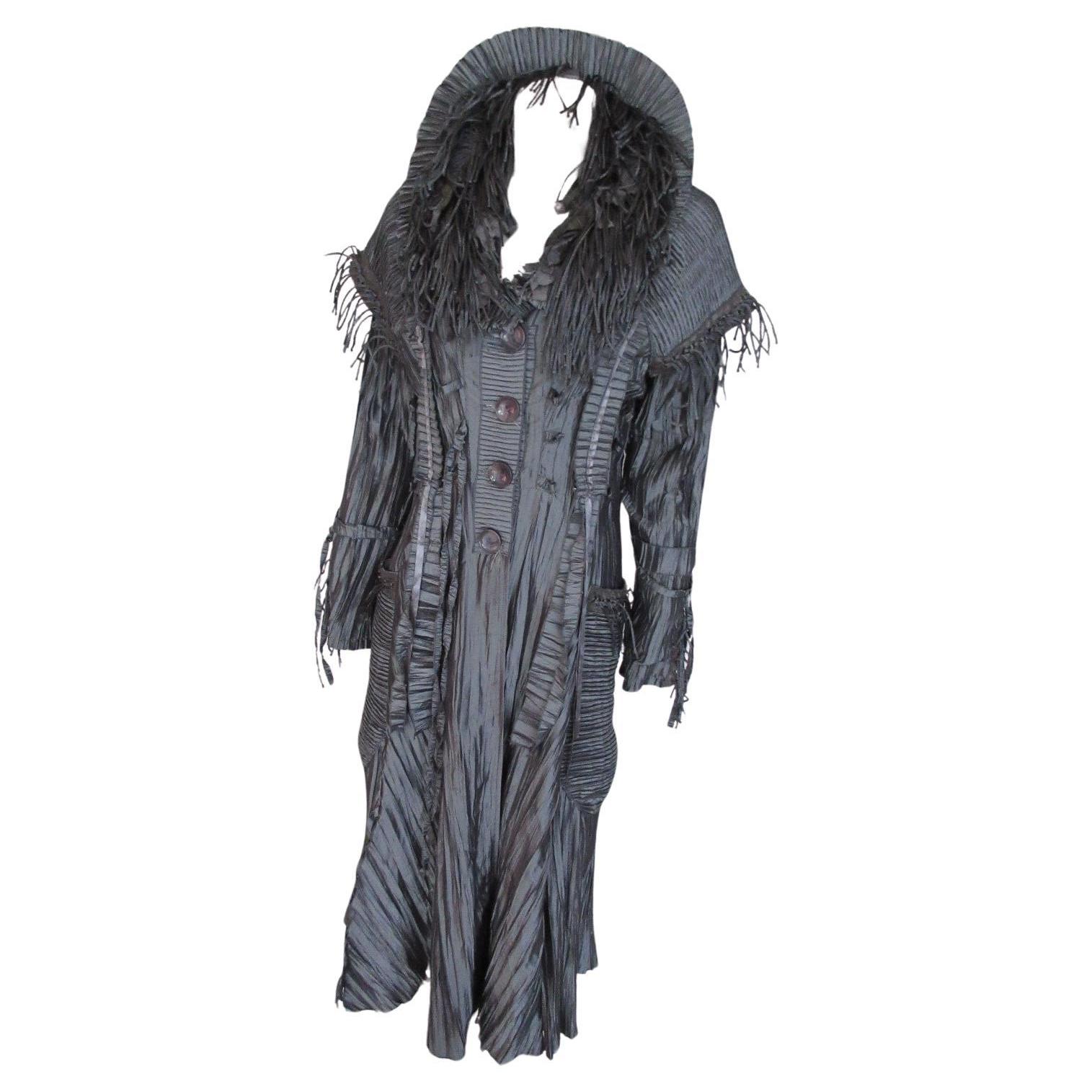 Silver Grey Pleated Coat