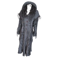 Silver Grey Pleated Coat