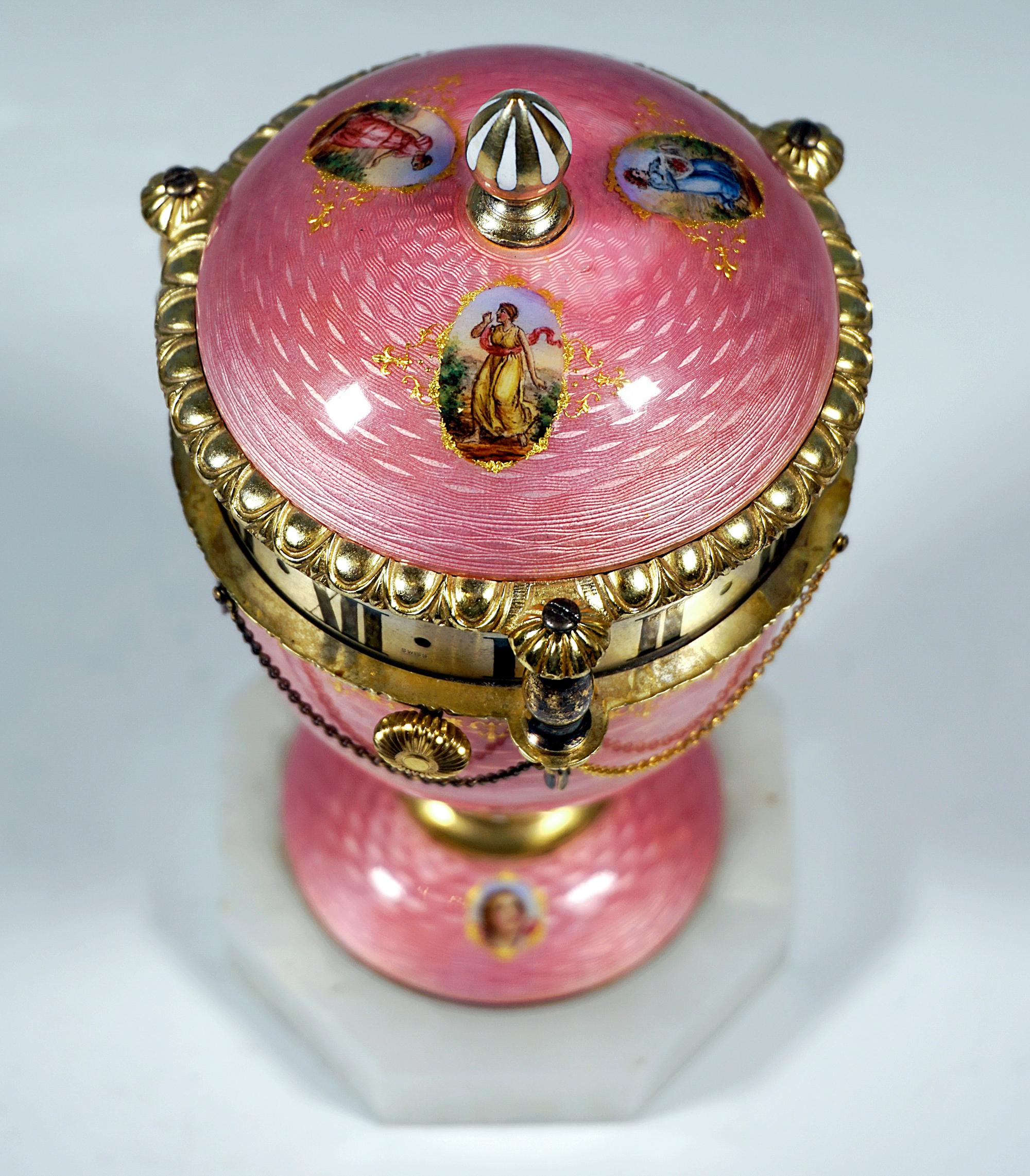 Other Silver Guilloche Enamelled 'Circle Tournant' Timepiece, Swiss, ca 1890