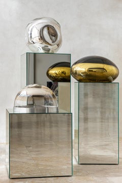 Silver Half Globe Mirror by Homa