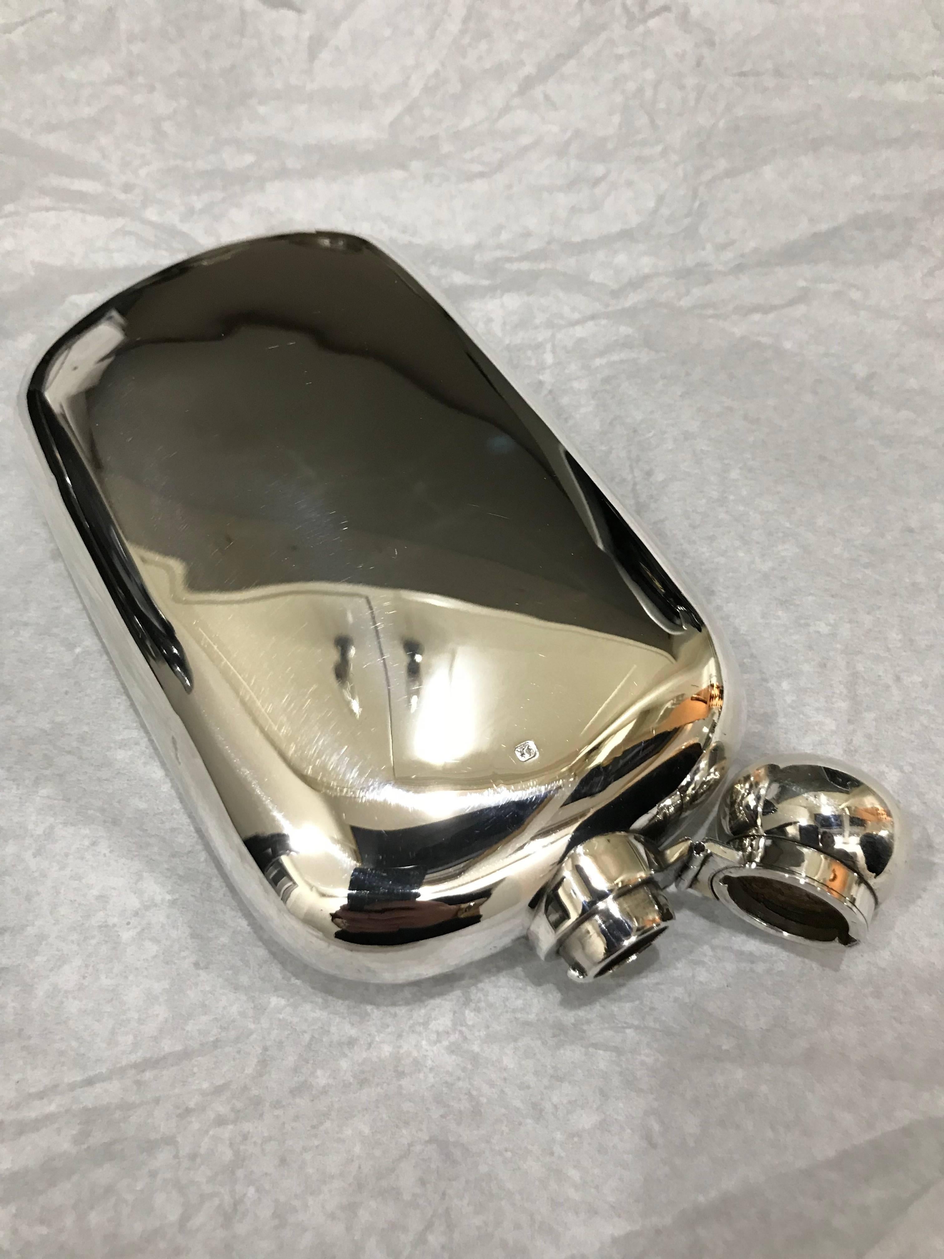 Art Nouveau Silver Hall Marked Hip or Pocket Flask, James Dixon & Sons, 1896