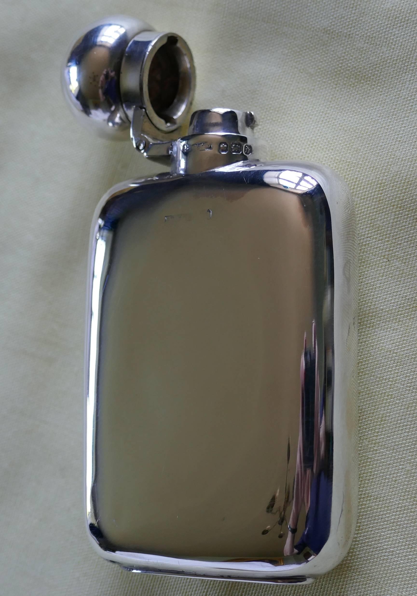 Victorian Silver Hallmarked Hip or Pocket Flask, 1896