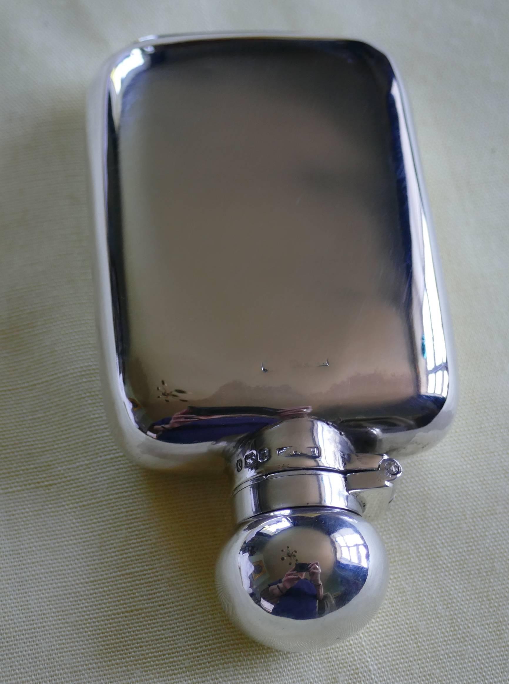 Silver Hallmarked Hip or Pocket Flask, 1896 1